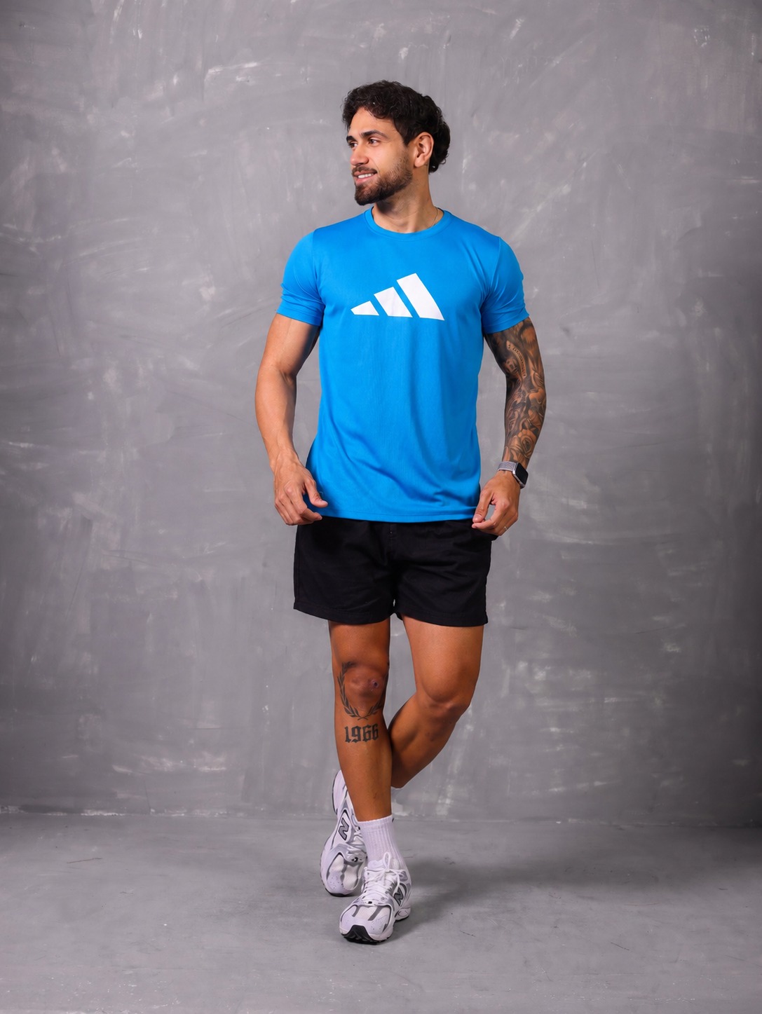 Camiseta Dry Fit Adidas Azul Claro