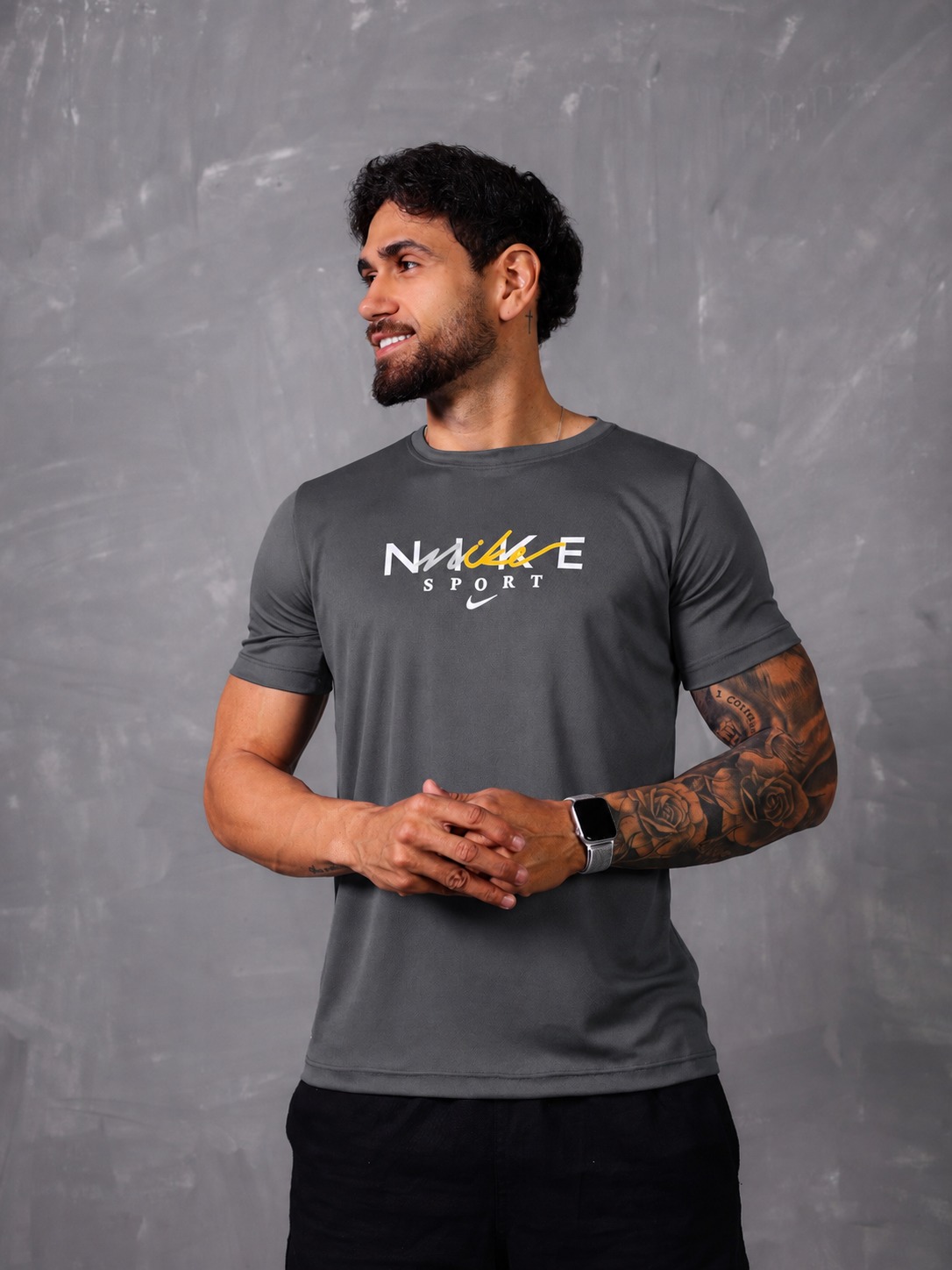 Camiseta Dry Fit Nike Sport Grafite